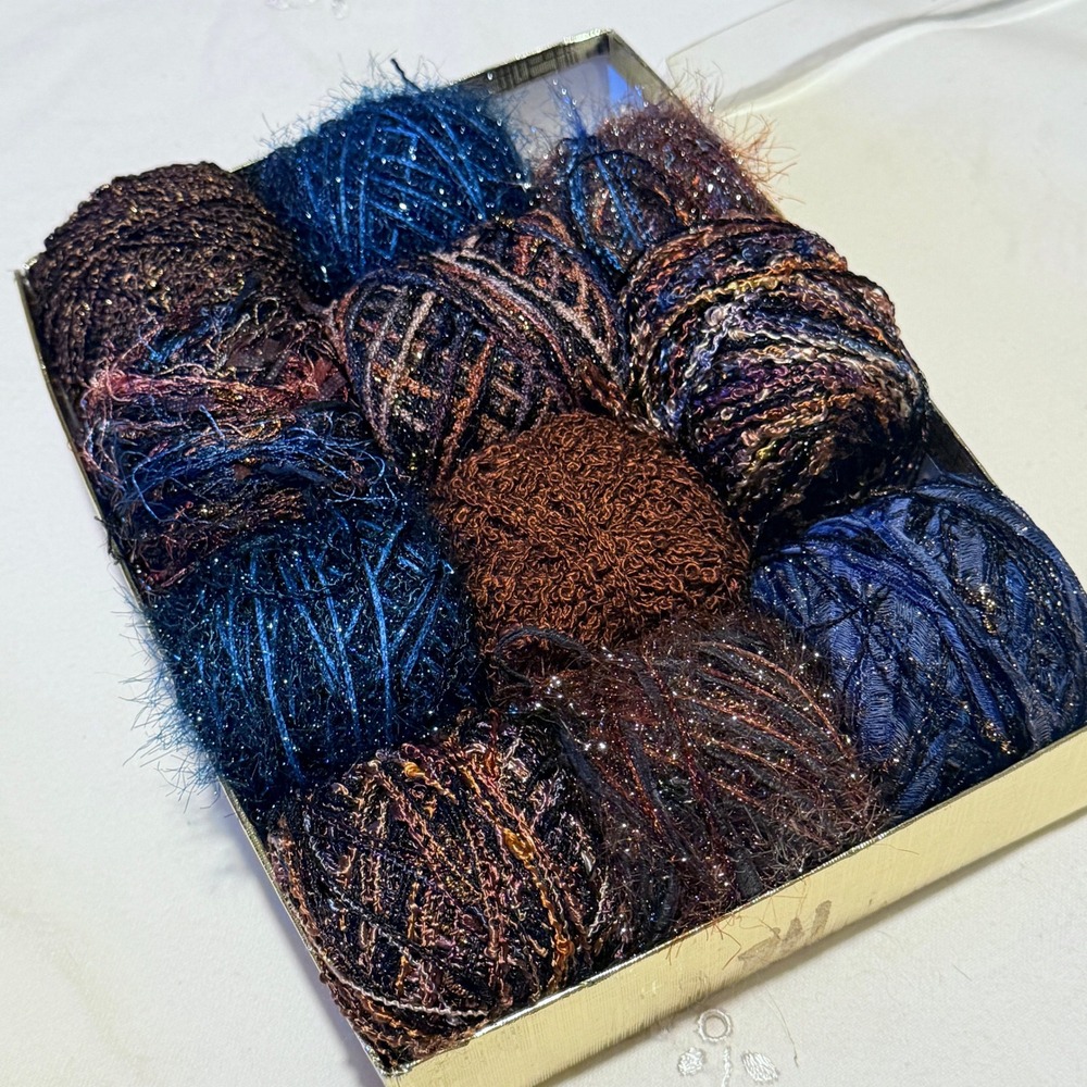 TootsieP Yarns Fiber Handcrafted Balled Yarn Metallic Eyelash Boucle Lace 11.5oz - Picture 2 of 8